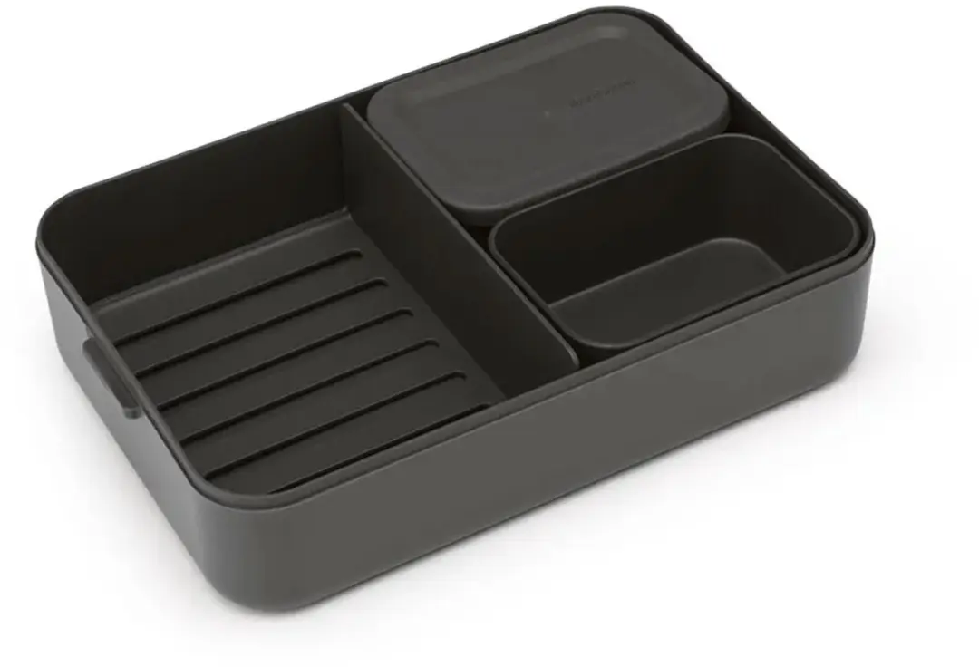 Brabantia Make & Take Bento Lunchbox 2L - 3 Vakken - Dark Grey