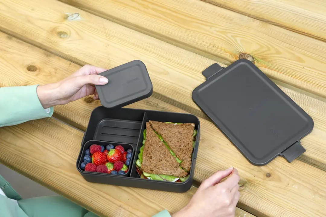 Brabantia Make & Take Bento Lunchbox 2L - 3 Vakken - Dark Grey - afbeelding 6 van 6