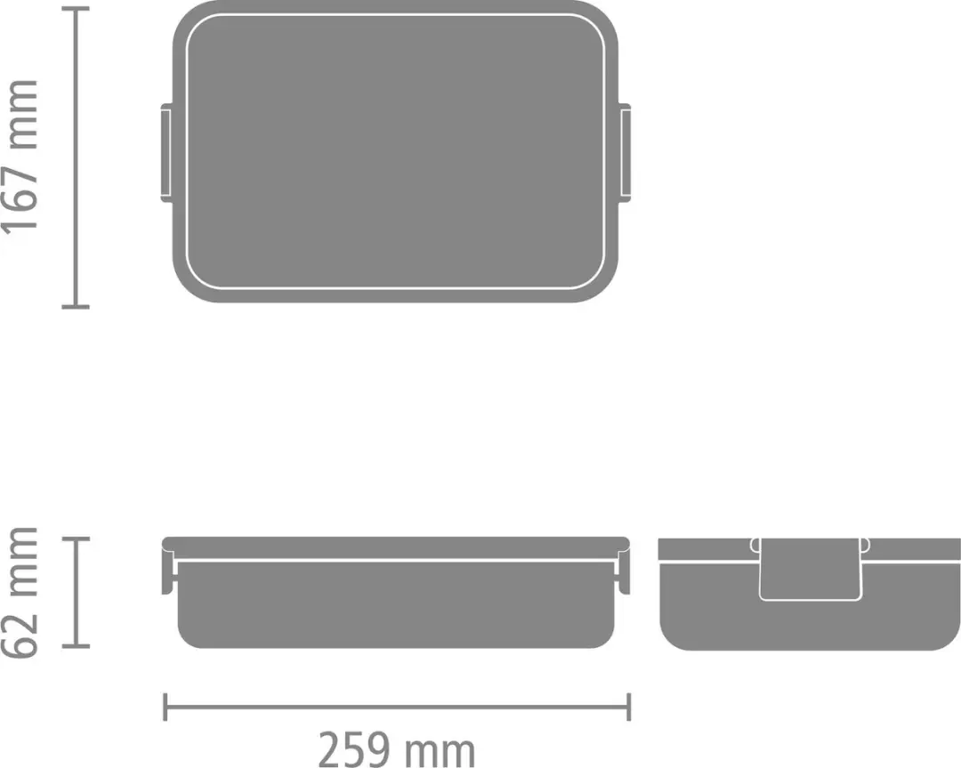 Brabantia Make & Take Bento Lunchbox 2L - 3 Vakken - Dark Grey