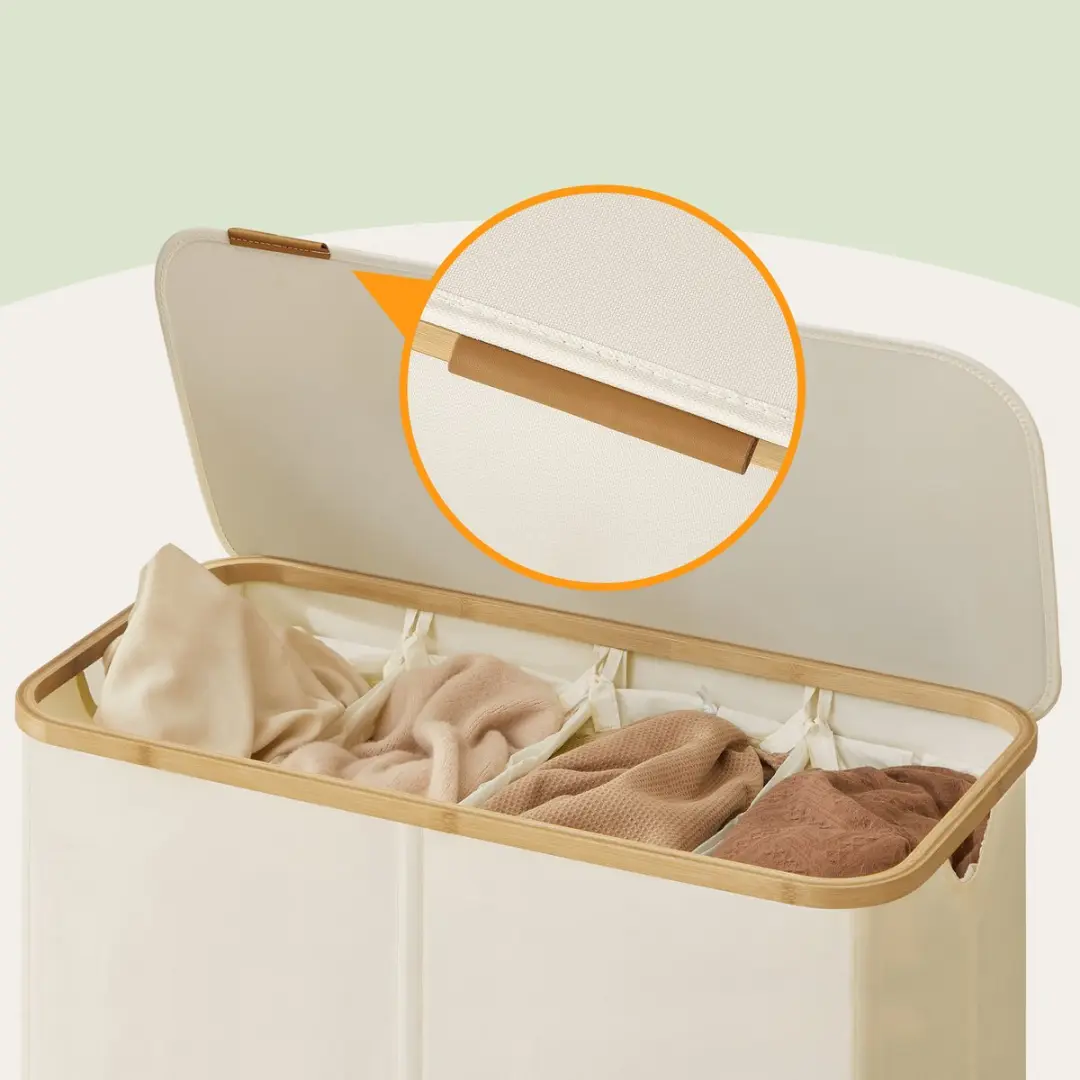 Songmics Wasmand LCB514WD01 - 200L - 4 Vakken - Opvouwbaar - afbeelding 6 van 6