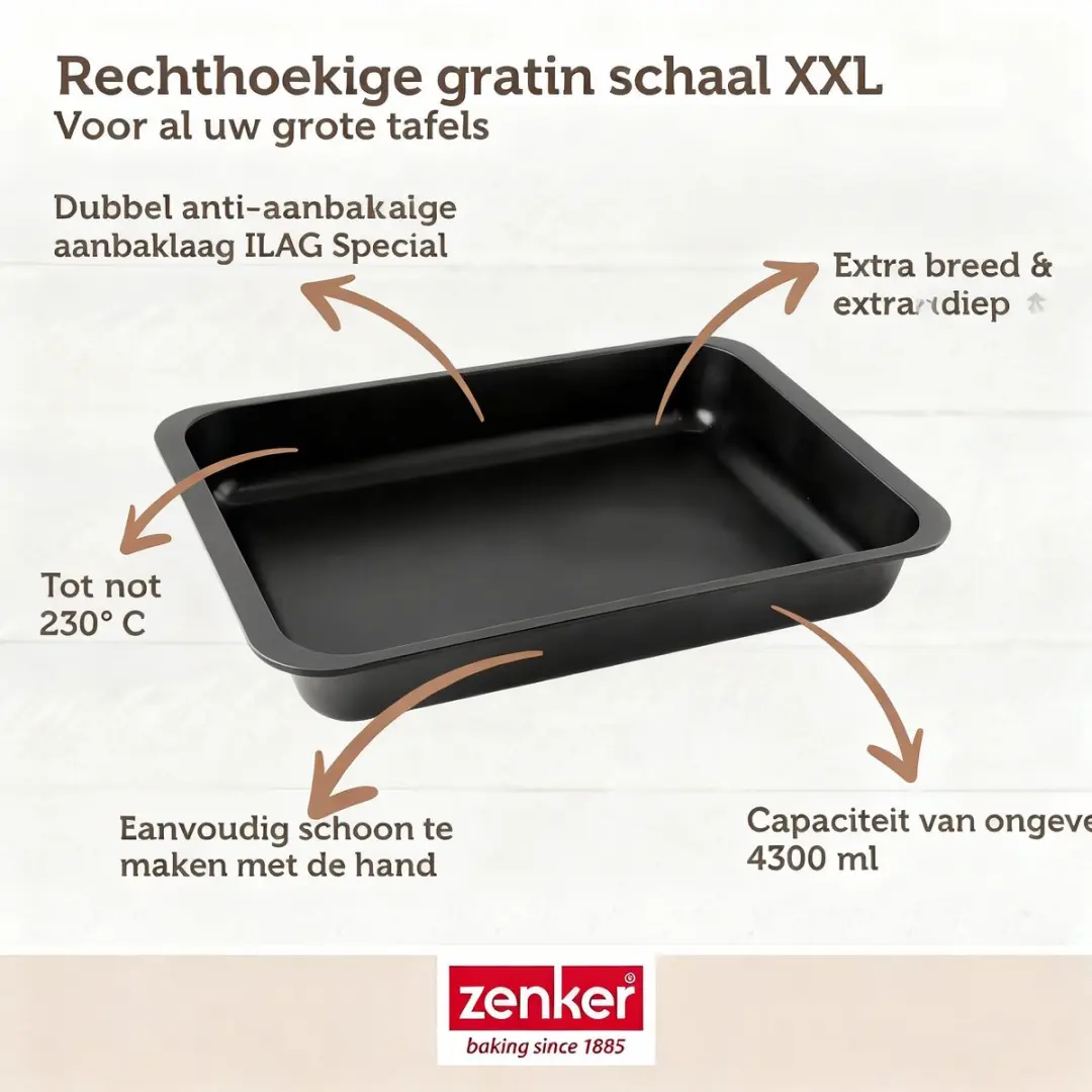 Zenker Special Cooking Ovenschaal 7283 - 4,3L - Zwart