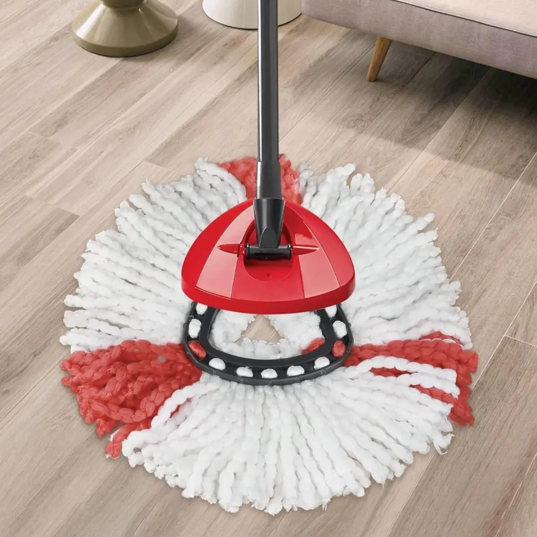 Vileda Turbo Dweilset - 3 Stuks - Wasbaar - Wit/Rood
