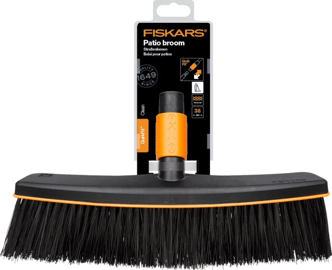 Fiskars Quikfit Bezemkop Straatbezem 380mm - Zwart