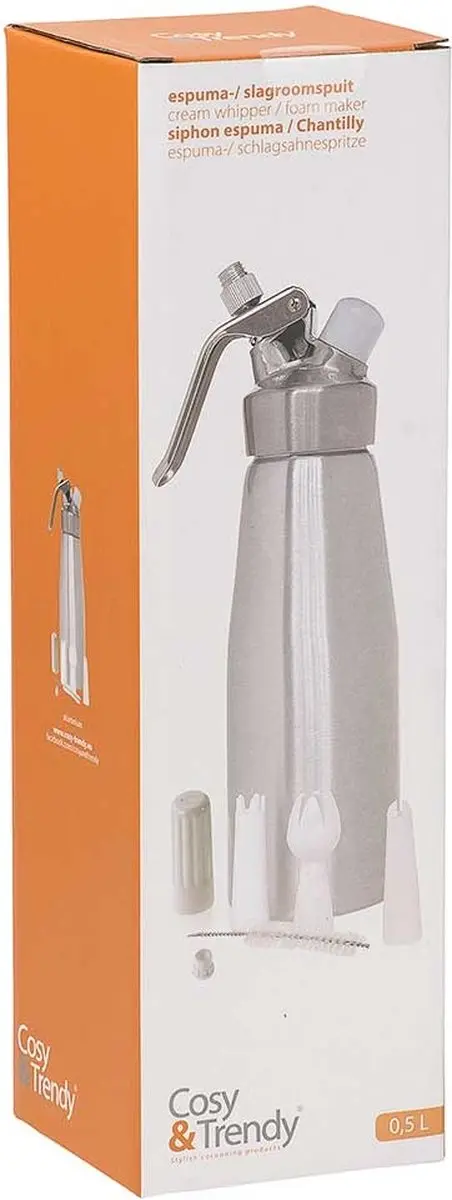 Cosy&Trendy Espuma- en Slagroomspuit 500ml - Zilver