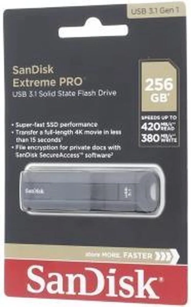 SanDisk Extreme Pro SDCZ880-256G-G46 USB Stick 256GB - Zwart - afbeelding 6 van 6