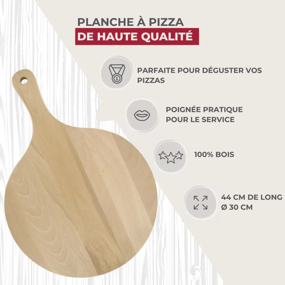 Fackelmann Houten Pizza & Flammkuchenplanken 30cm - 2 Stuks - afbeelding 2 van 2