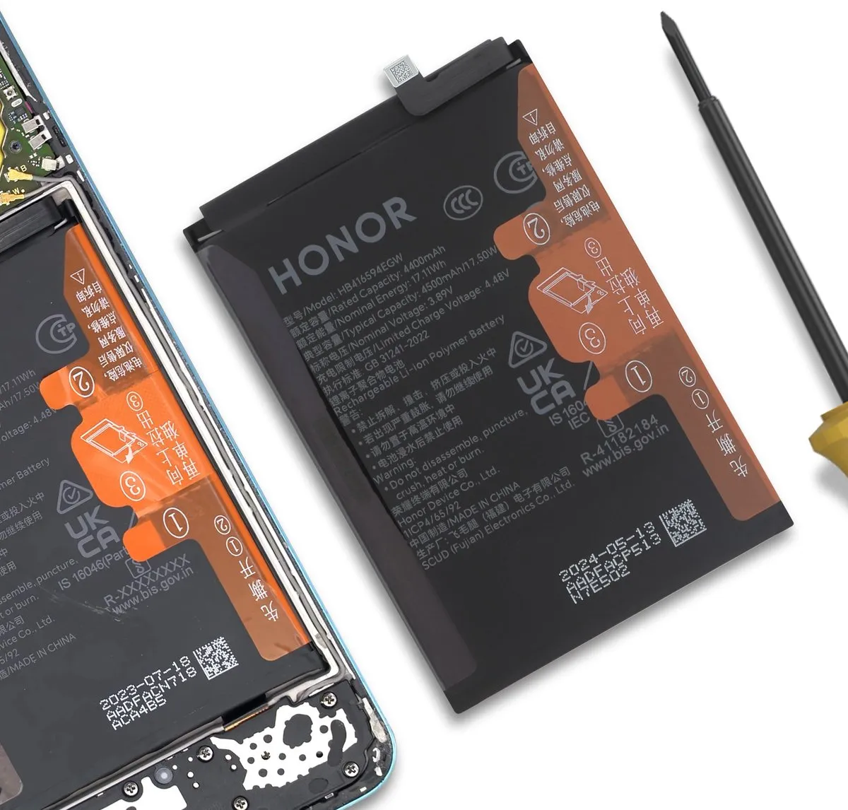 Honor X8a/90 Lite Originele Batterij 4500mAh - Zwart