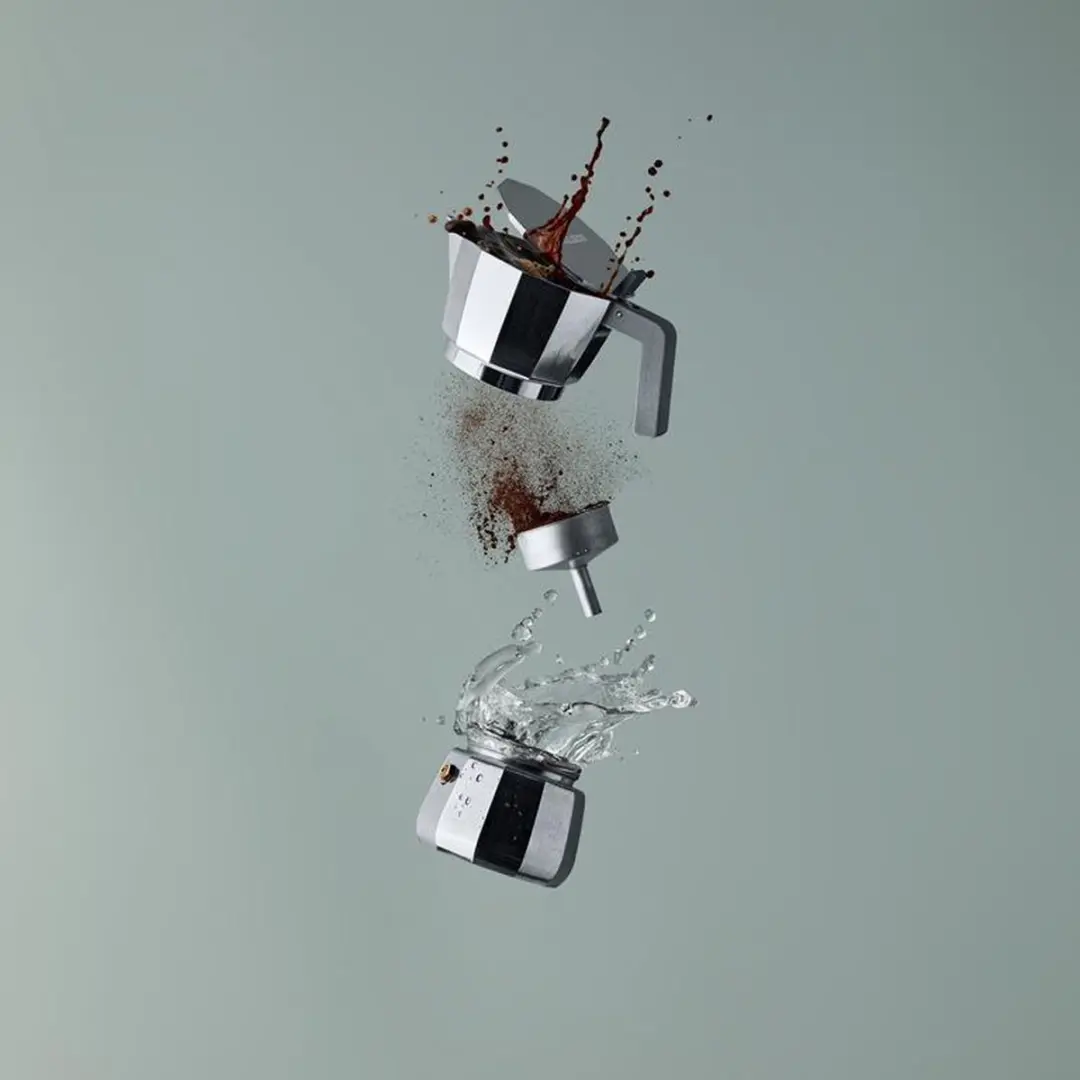 Alessi Moka 6 Koppen - Grijs/Zilver