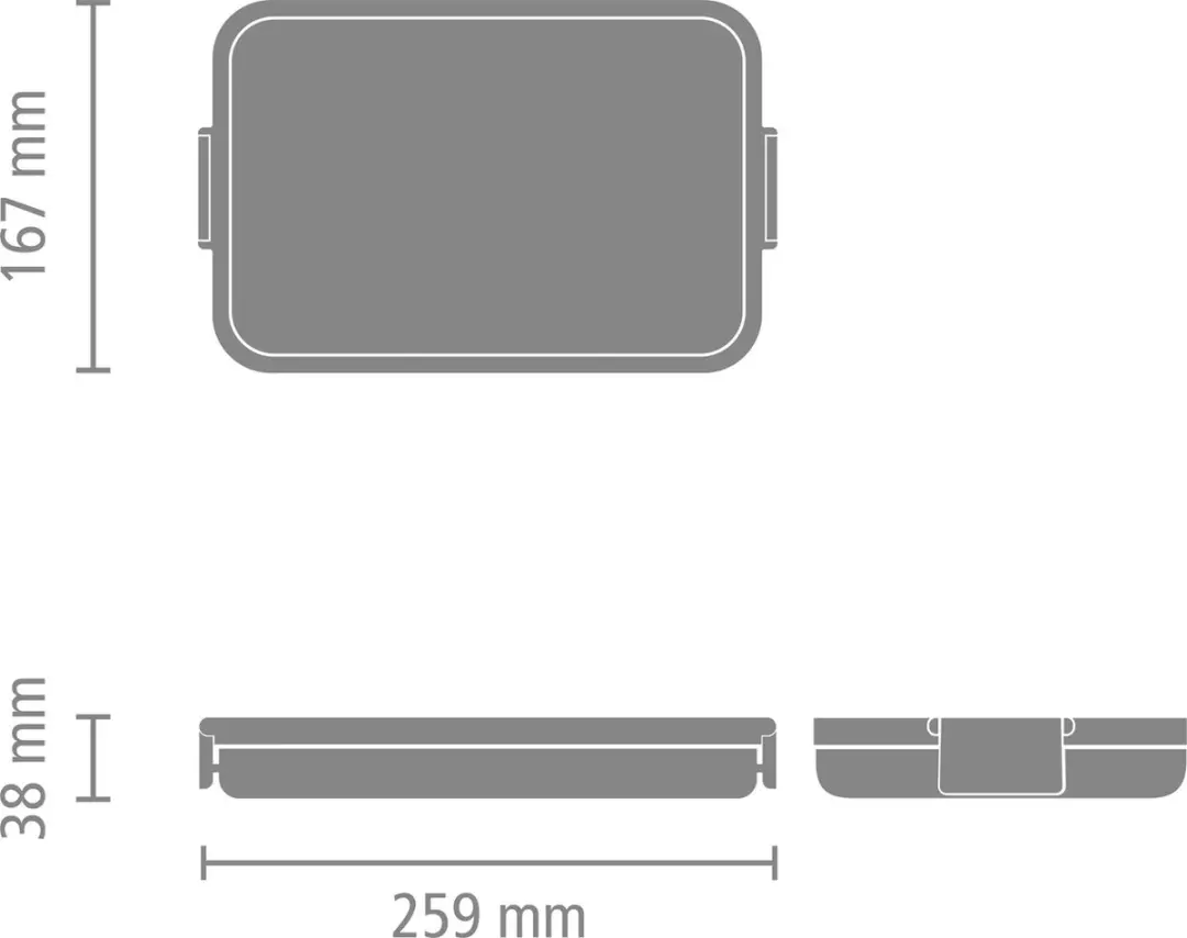 Brabantia Make & Take Lunchbox 1.1L - 2-delig - Dark Grey