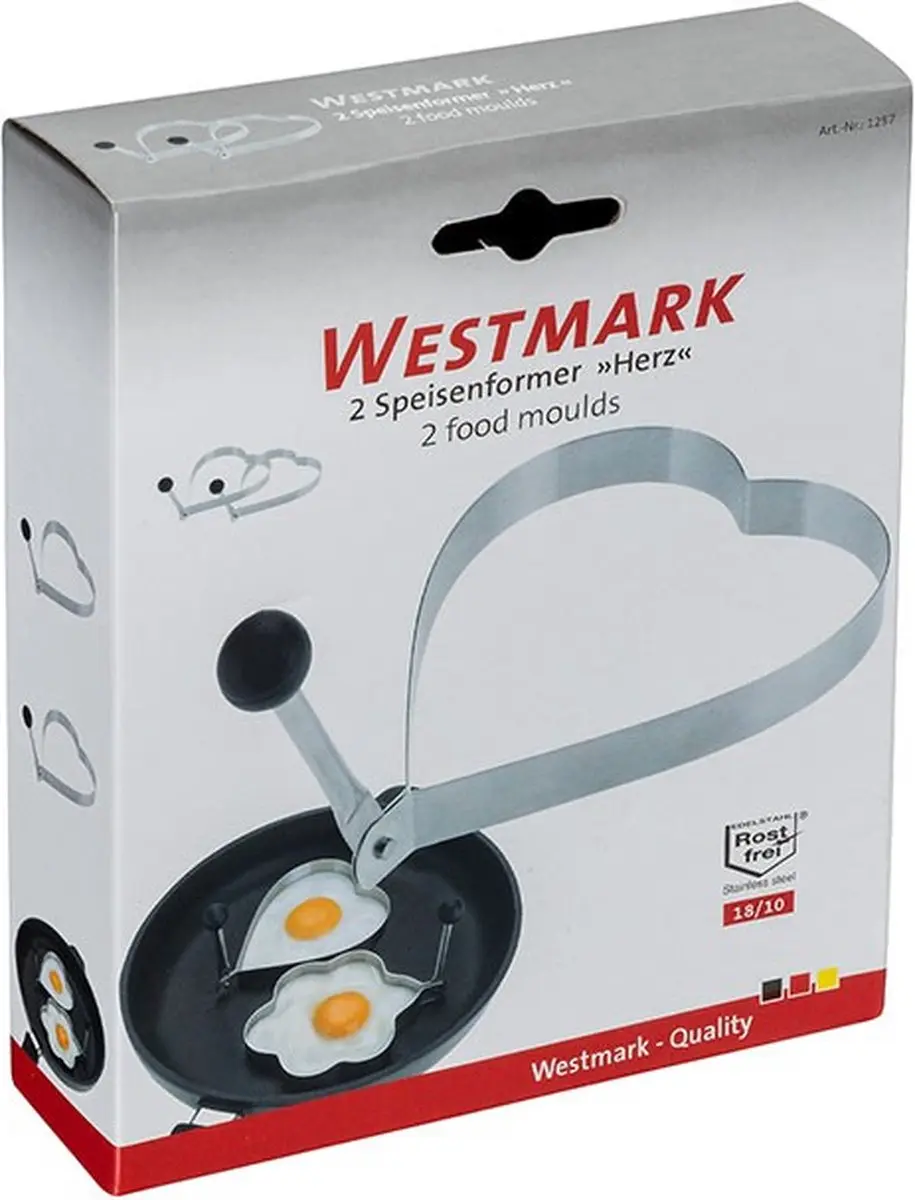 Westmark Ei Bakring Hart - 2 Stuks - Zilver