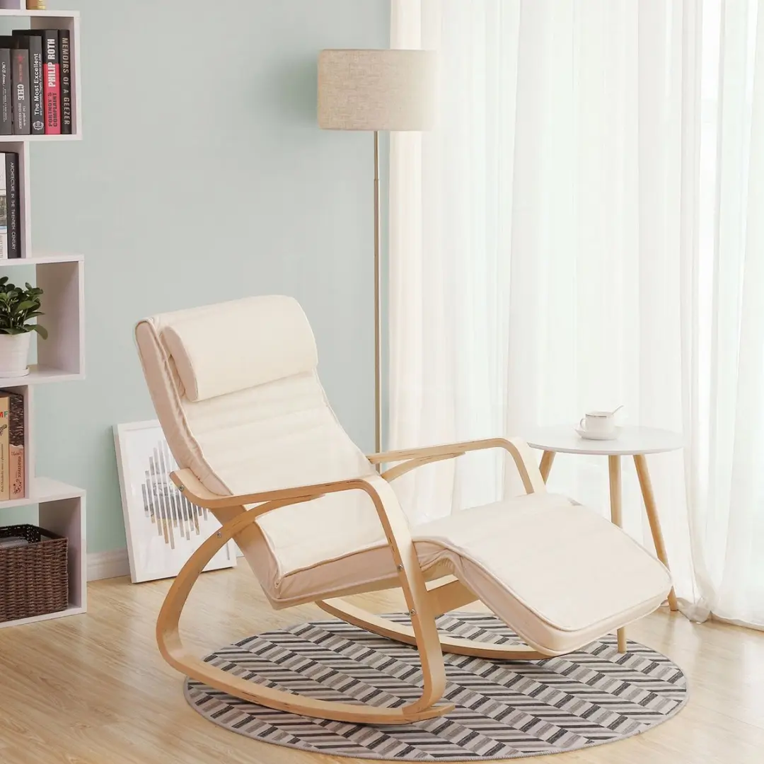 Songmics Schommelstoel LYY10M - 5-Fach verstellbaar - Beige - afbeelding 6 van 6