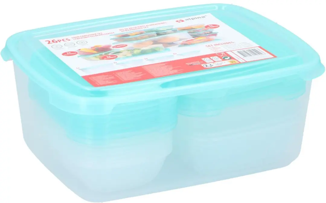 Alpina Vershoudbakjes Set 13 Stuks - 8x500ml/2x1000ml/2x1150ml/6800ml - Blauw