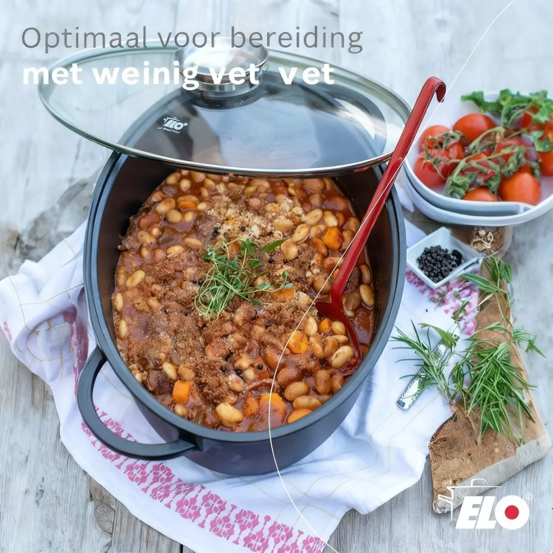 Fackelmann Elo Alucast Ovale Braadpan 38x25cm 7L - Zwart