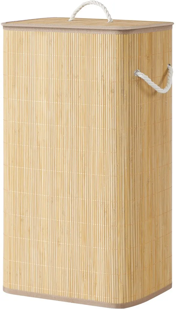 Songmics Bamboe Wasmand met Deksel 90L