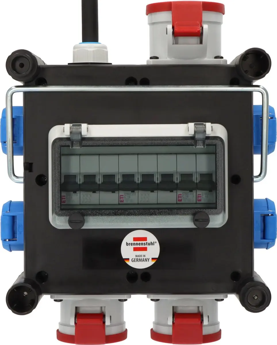 Brennenstuhl BSV 3/32 2 Stroomverdeler - 22kW - IP44 - Zwart/Rood