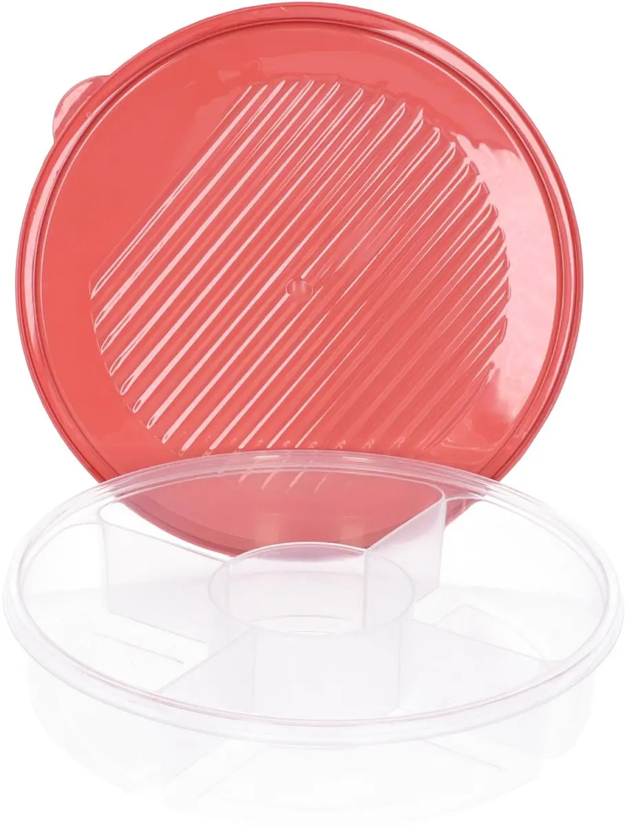 Excellent Houseware Vershoudbakje 2L - 5 Vakken Koraalrood