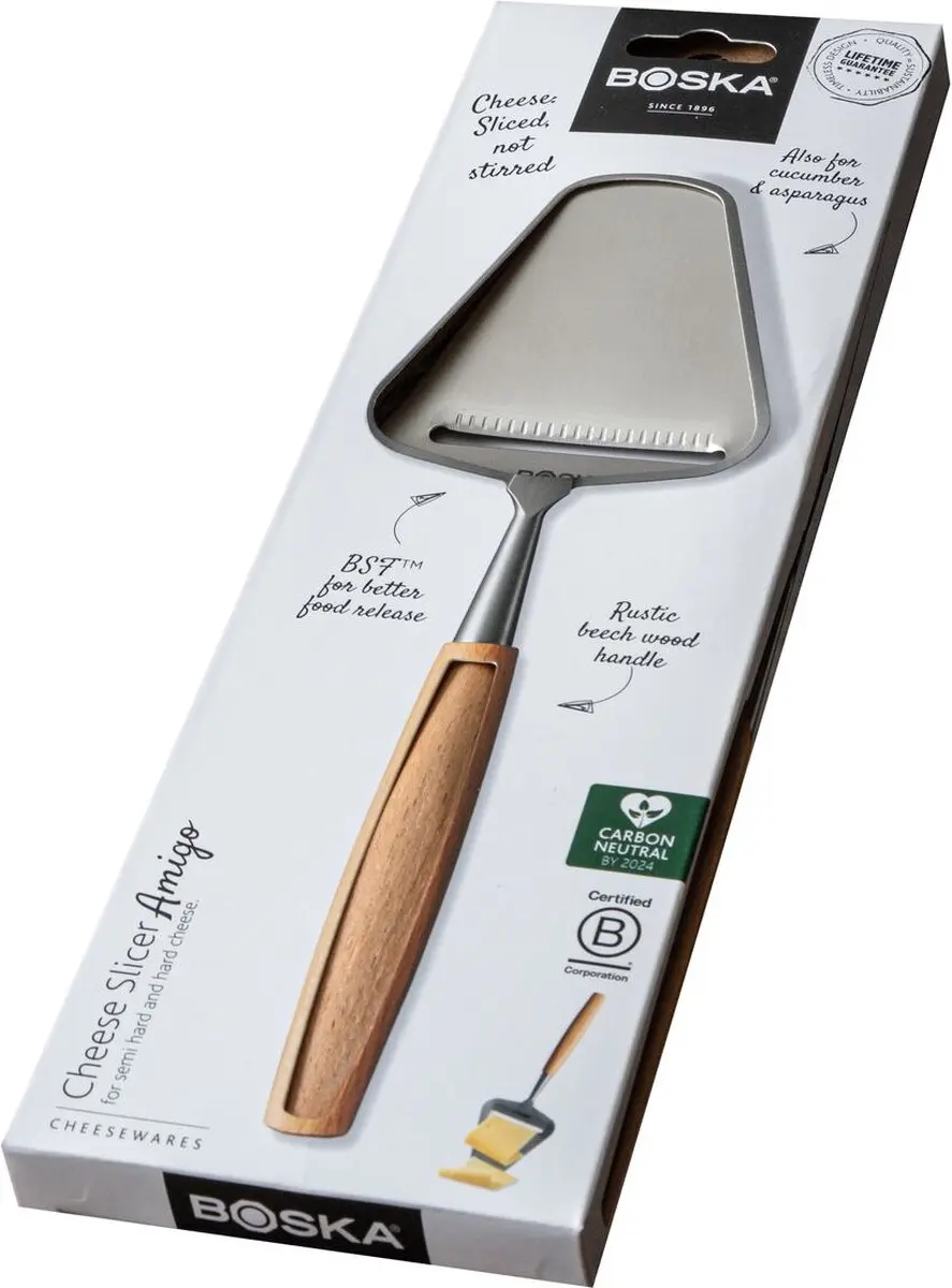 Boska Kaasschaaf Amigo - Non-stick RVS & Beukenhout