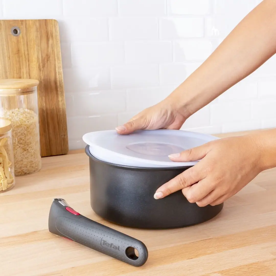 Tefal Ingenio L98490 Kunststof Deksels - 3-delig - Ø16/18/20cm - Transparant