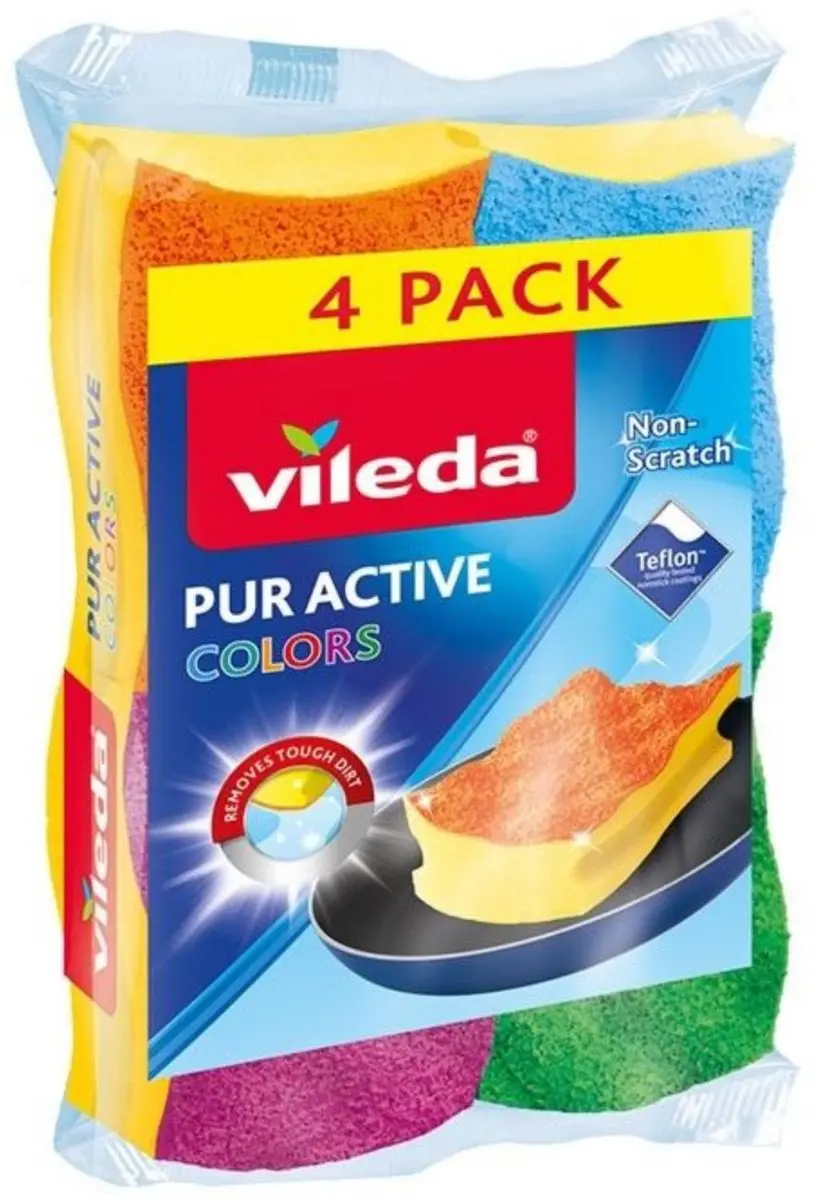 Vileda Colors Schuursponzen Mix - 4 Stuks
