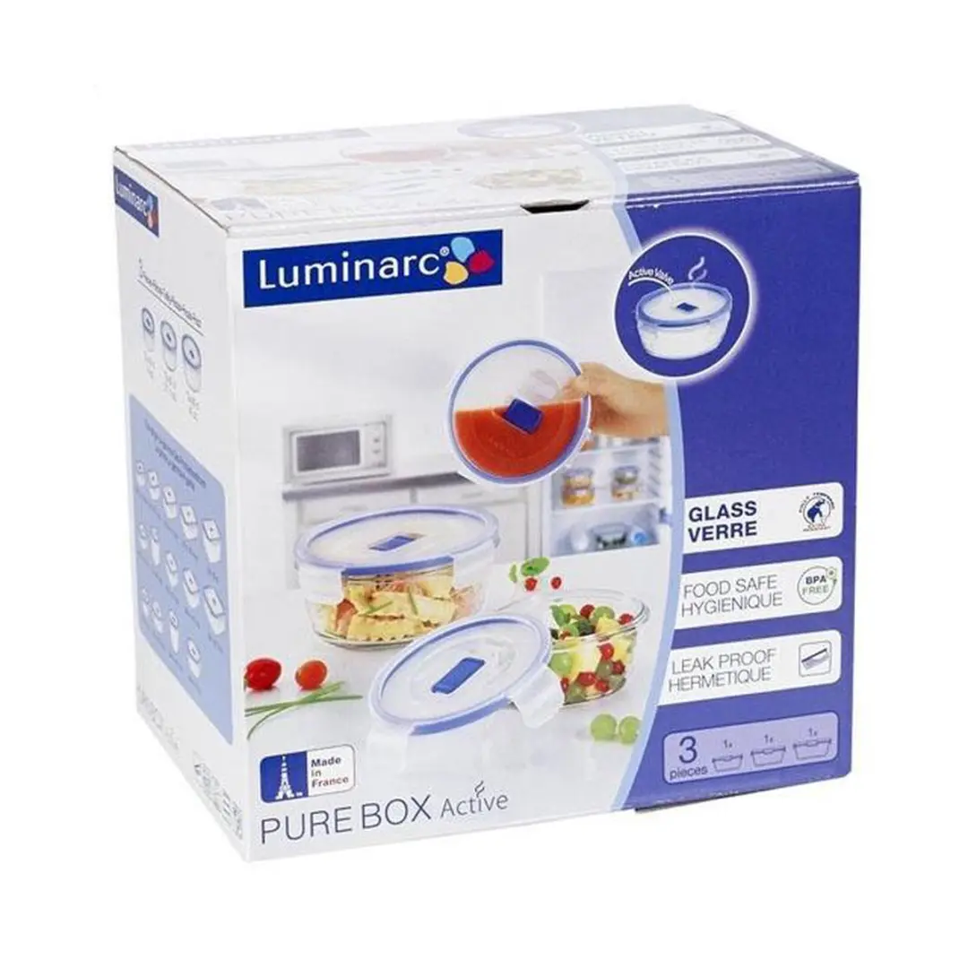 Luminarc Pure Box Active Verhoudbak Set 3 - 0.92L - Glas