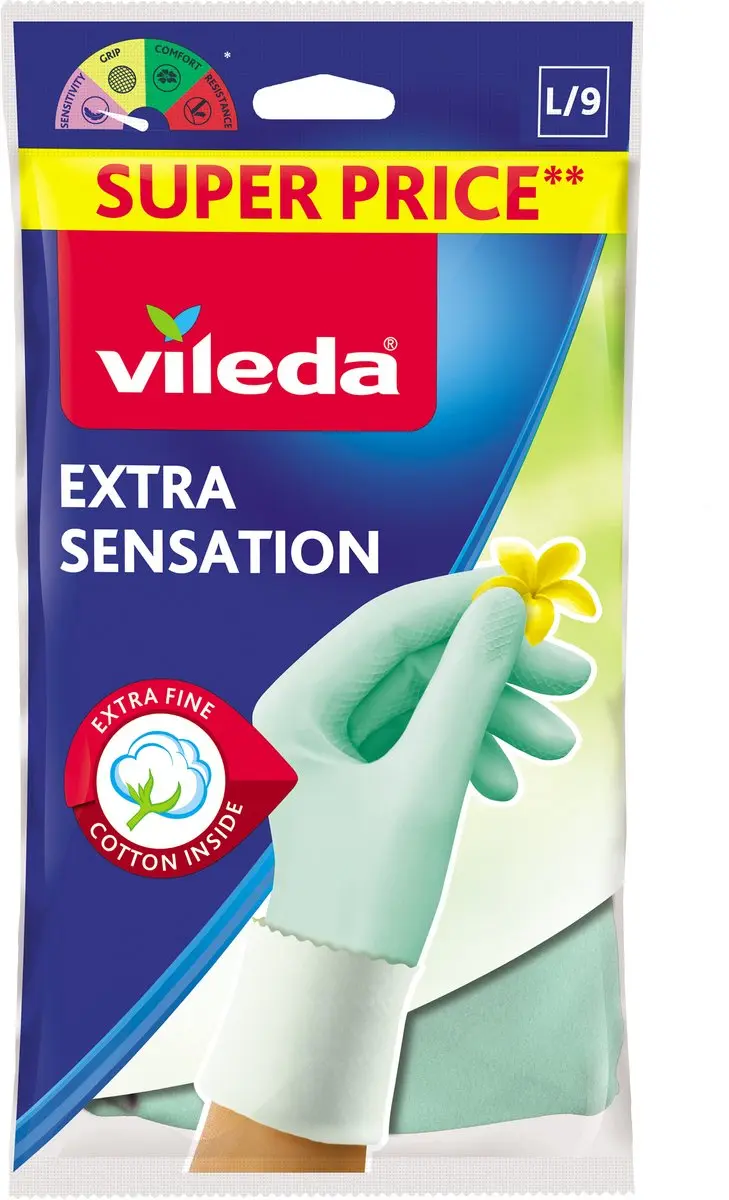 Vileda Extra Sensation Huishoudhandschoenen L