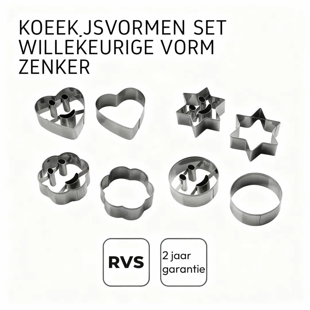 Zenker Uitsteekvormen Set 2 Stuks - Roestvrij Staal