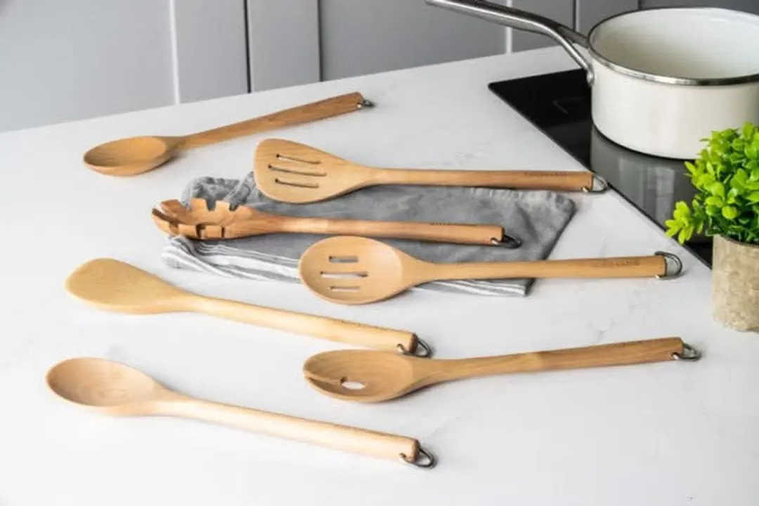 KitchenAid Houten Lepels Set 35cm - Berkenhout - afbeelding 2 van 6