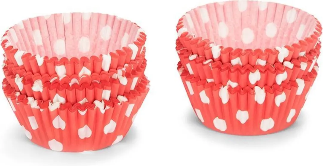 Patisse Cupcakevormen 5cm Rood/Wit