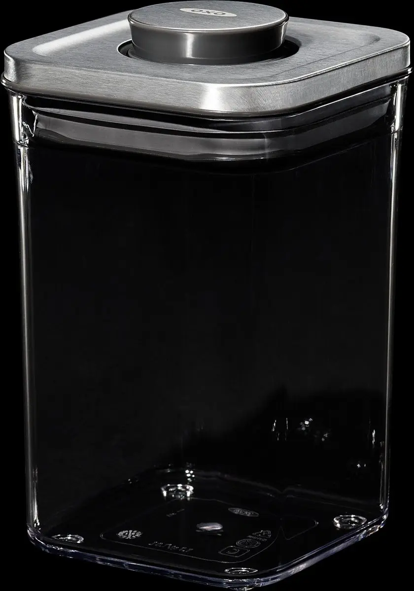 OXO POP Steel Voorraadbus 1L - Grijs/Transparant