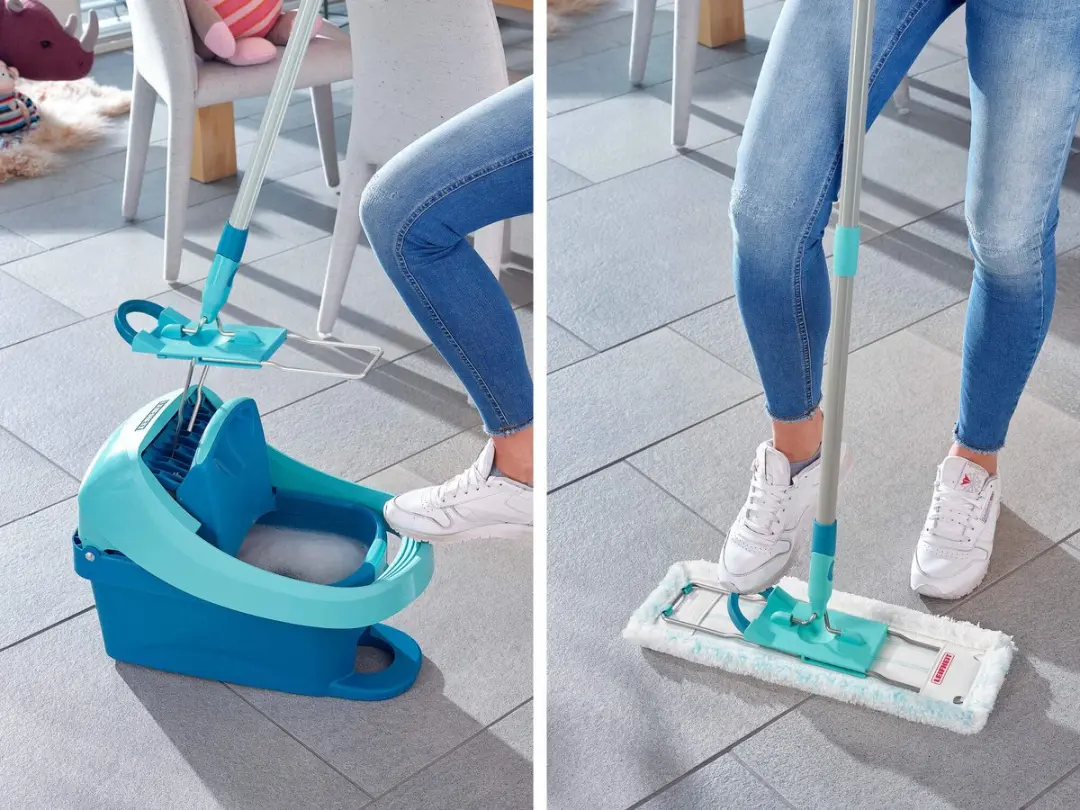 Leifheit Profi XL Micro Duo Dweilsysteem - Turkoois/Grijs/Wit