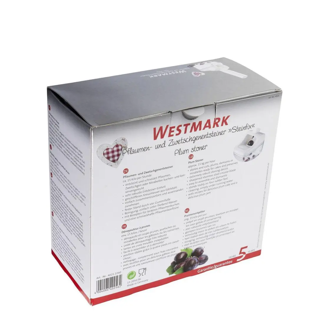 Westmark Pruimenontpitter Steinfix 40252260 - Roestvrij staal/Wit