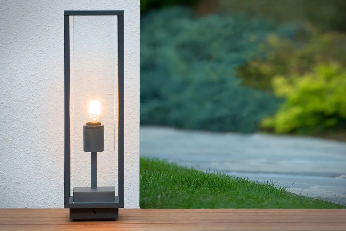 Lucide Claire Sokkellamp E27 - IP54 - Antraciet