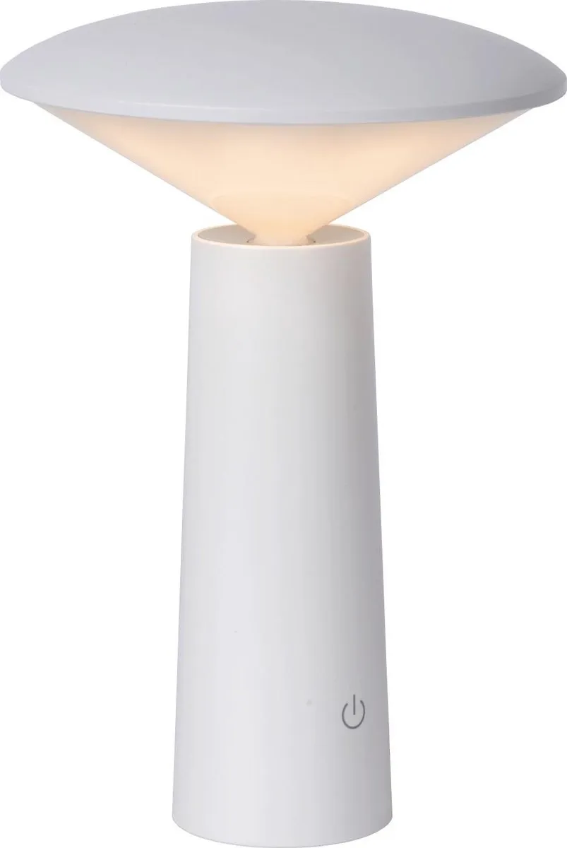 Lucide JIVE Oplaadbare Tafellamp - Ø13,7cm LED 2800K/6500K Wit