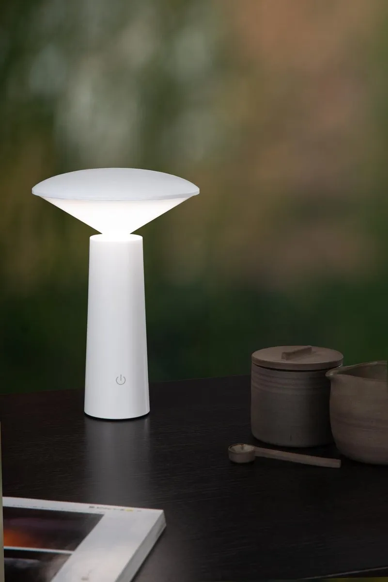 Lucide JIVE Oplaadbare Tafellamp - Ø13,7cm LED 2800K/6500K Wit - afbeelding 6 van 6