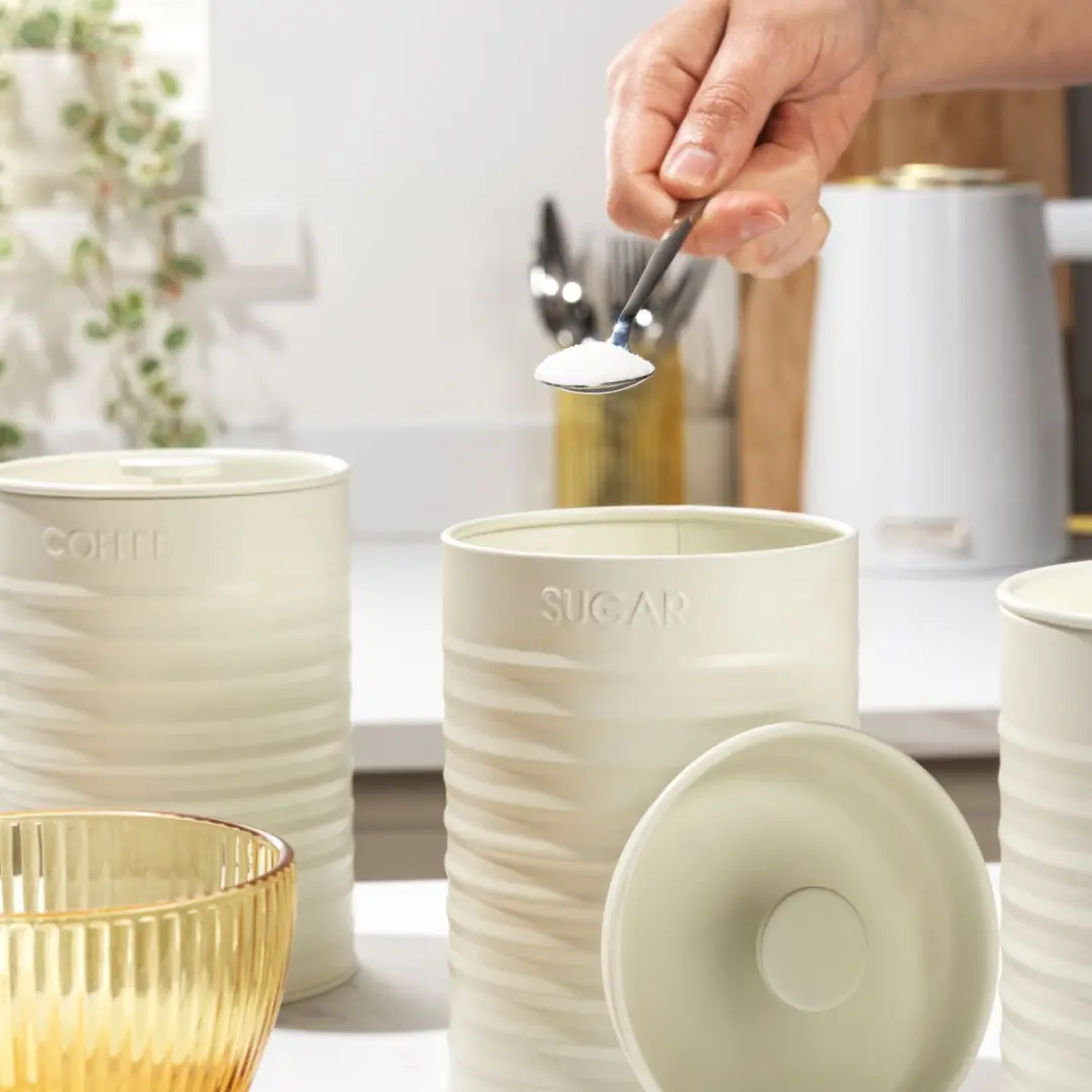 Russell Hobbs Ribbed RH03268CEU7 Voorraadbussenset - 3-delig - Crème - afbeelding 4 van 6
