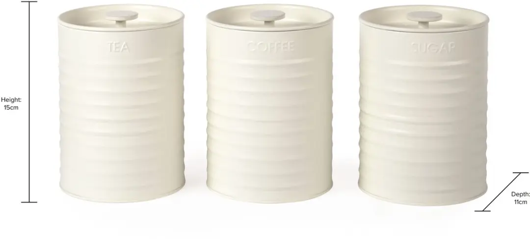 Russell Hobbs Ribbed RH03268CEU7 Voorraadbussenset - 3-delig - Crème - afbeelding 6 van 6