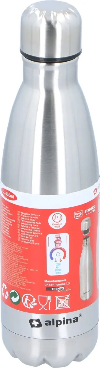 Alpina Isolerende Drinkfles 500ml - RVS - Zilver
