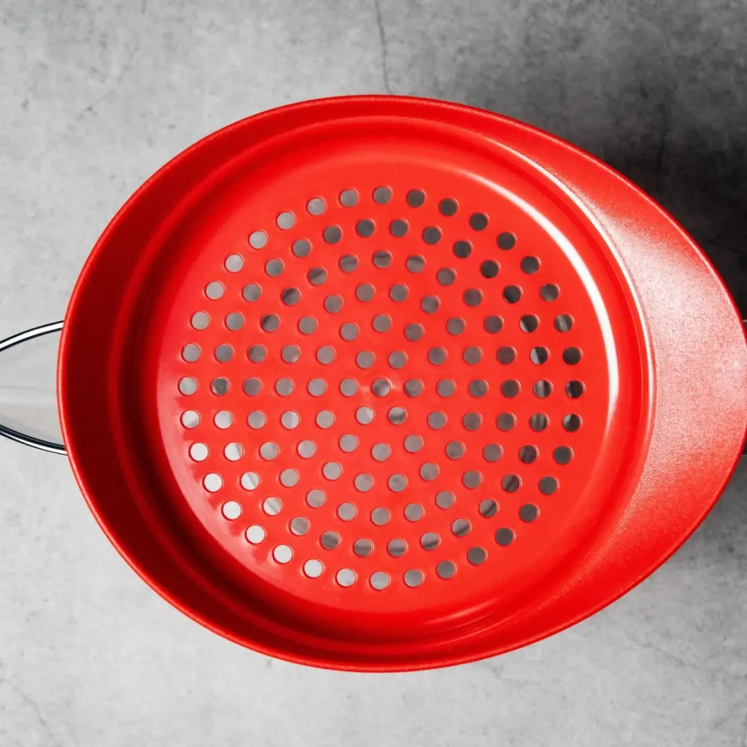 Westmark Vetverdeelkan met Zeef 3075 - Rood/Transparant