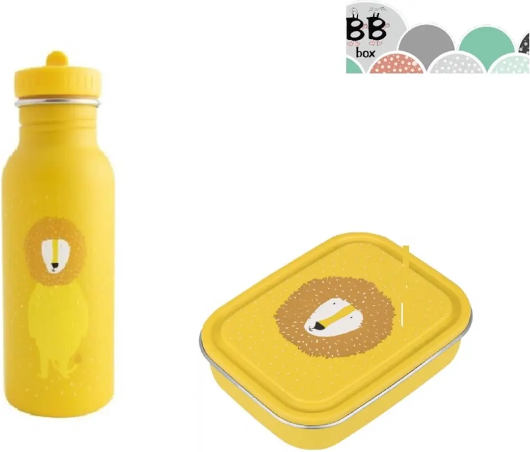 Trixie Mr. Lion Lunchbox & Drinkfles 500ml - Geel
