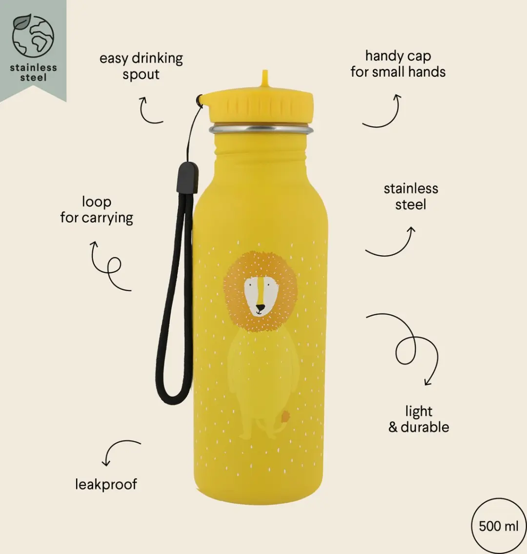 Trixie Mr. Lion Lunchbox & Drinkfles 500ml - Geel