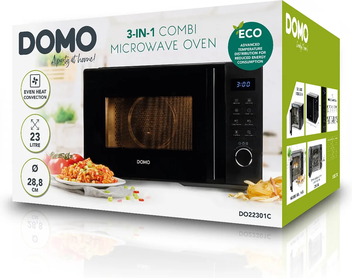 Domo DO22301C Combi-microgolfoven 23L - 1000W - Zwart
