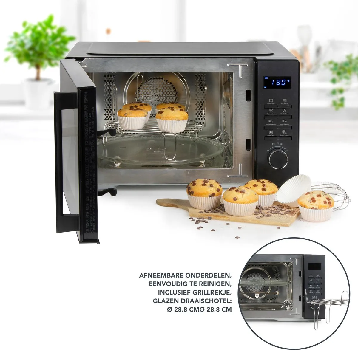 Domo DO22301C Combi-microgolfoven 23L - 1000W - Zwart