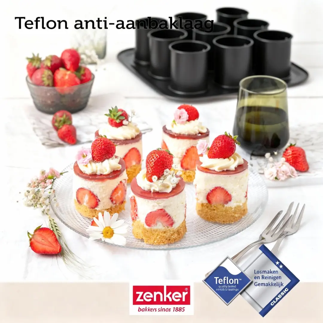 Zenker Bake Click and Go Taartvorm 9 Holtes 29x29cm - Zwart