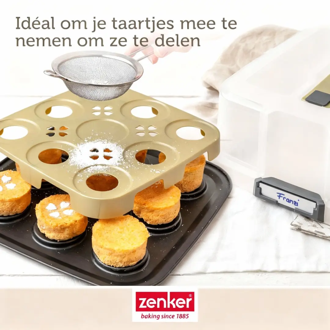 Zenker Bake Click and Go Taartvorm 9 Holtes 29x29cm - Zwart
