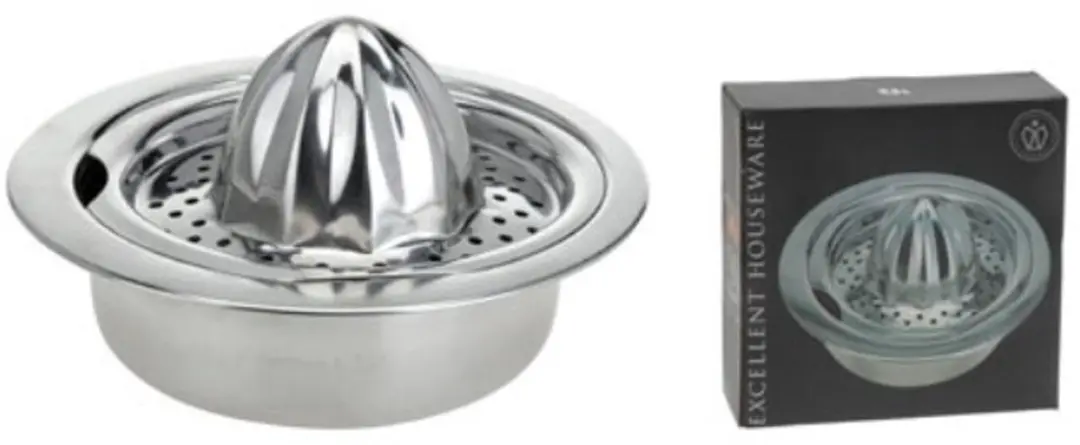 Excellent Houseware Citruspers RVS - 16cm - Zilver - afbeelding 6 van 6