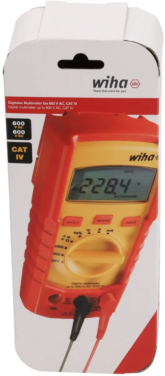 Wiha SB25541 Digitale multimeter 600V AC - Rood/Geel