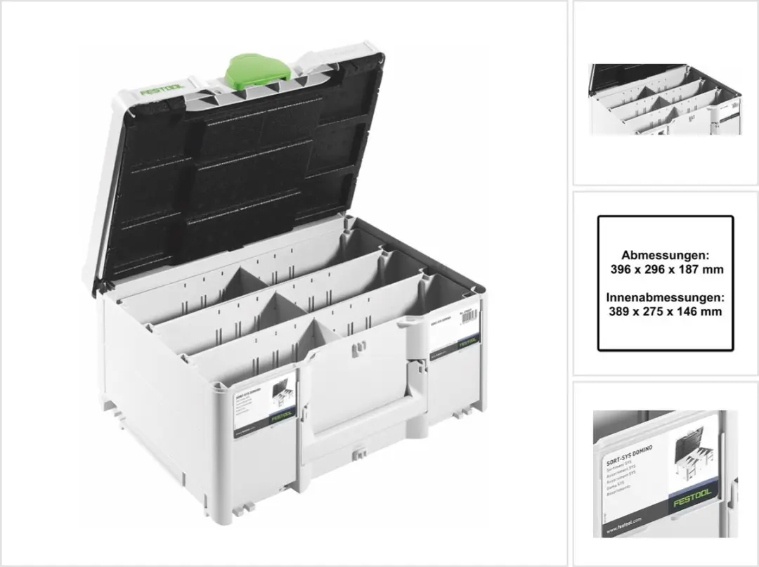 Festool SORT-SYS3 M 187 DOMINO Systainer³ - 15.9L - 5 Vakken