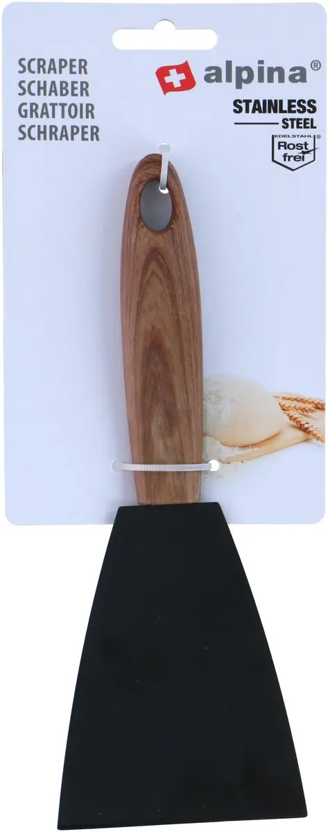 Alpina Keukengerei Schraper - Zwart 21x8cm