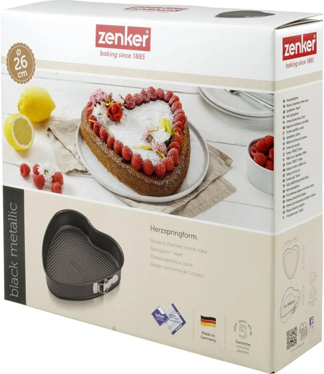 Zenker Special Creative Hartvorm Taartvorm 27x25cm - Zwart