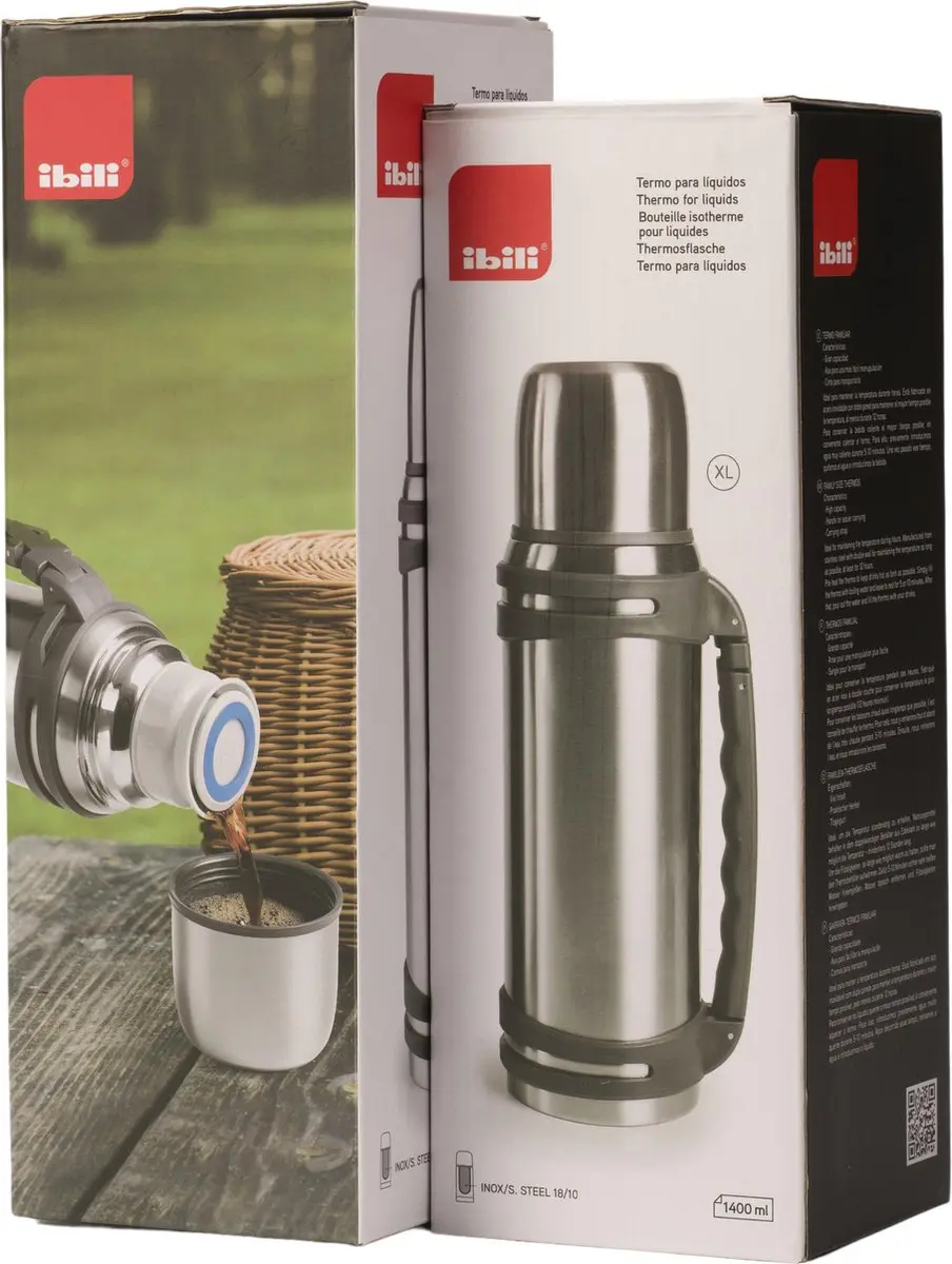 Ibili Isoleerfles 1800ml - Dubbelwandig RVS - Zilver